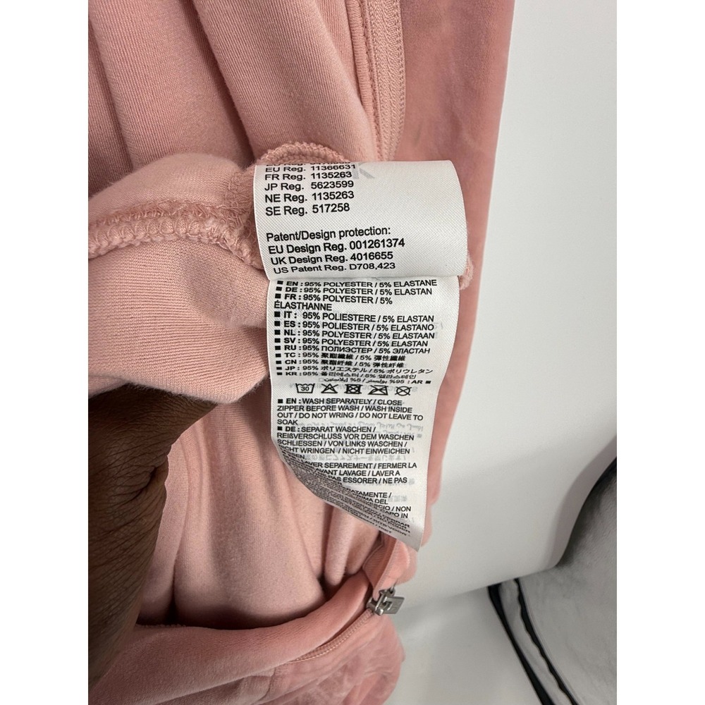 OnePiece Jumpsuit Size S Velour Velvet Pink Hooded Logo Soft Cozy Loungewear - Picture 6 of 9